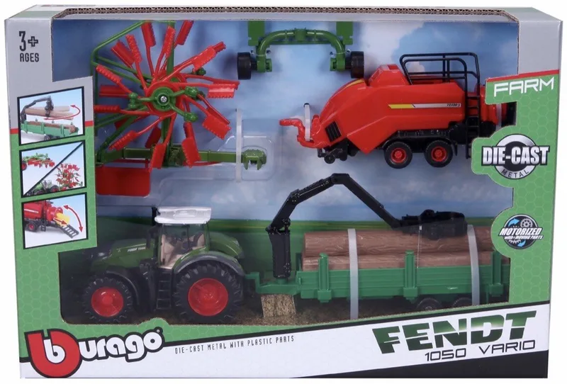 Fendt 1050 Vario - Modelauto - Schaal 10 CM de Bburago en Groen/rood/wit – photo du produit