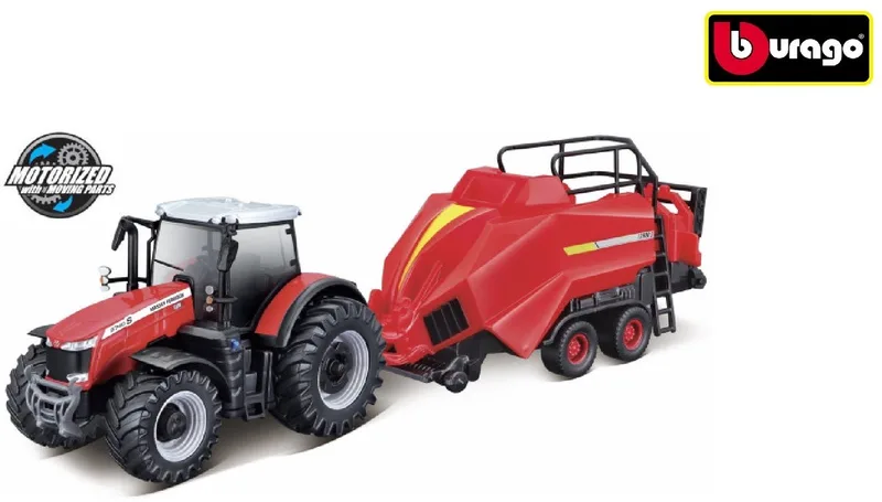 Massey Ferguson 8740S - Modelauto - Schaal 10 CM by Bburago in Rood/zwart – product photo