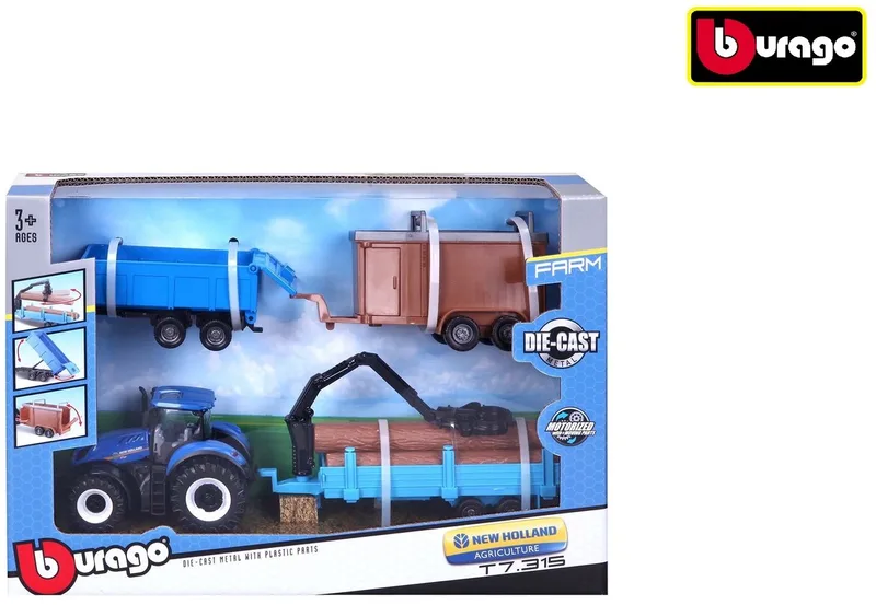 New Holland T7.315 - Modelauto - Schaal 10 CM by Bburago in Blauw – product photo