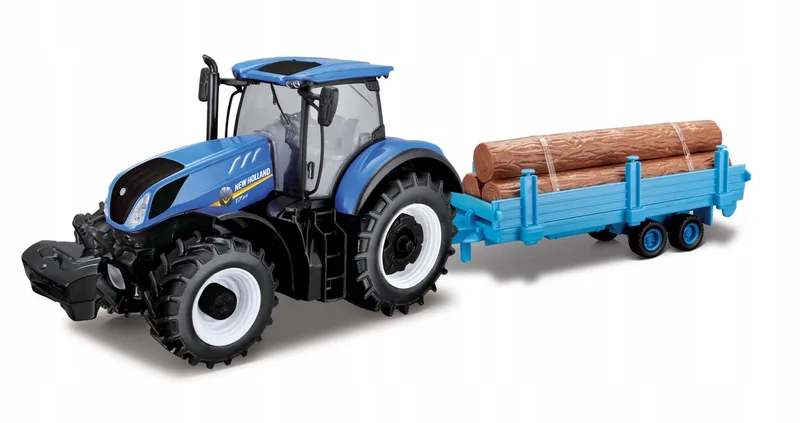 Tractor New Holland T7.315 met aanhanger 1:32 BBURAGO by Bburago in Blauw – product photo