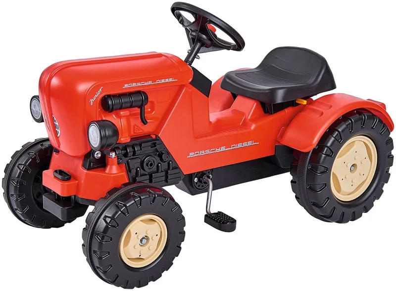 Trettraktor Porsche Diesel-Junior, BxTxH: 46x54x88 cm fra BIG i Rot, schwarz – produktbillede