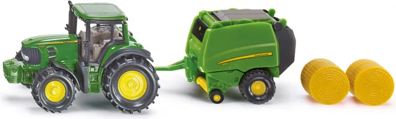 John Deere tractor with round baler – 1665 by Siku – product photo