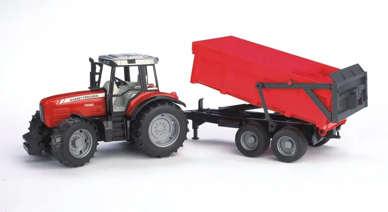 Massey Ferguson 7480 with tipping trailer – 02045 · 1:16 fra Bruder – produktbillede