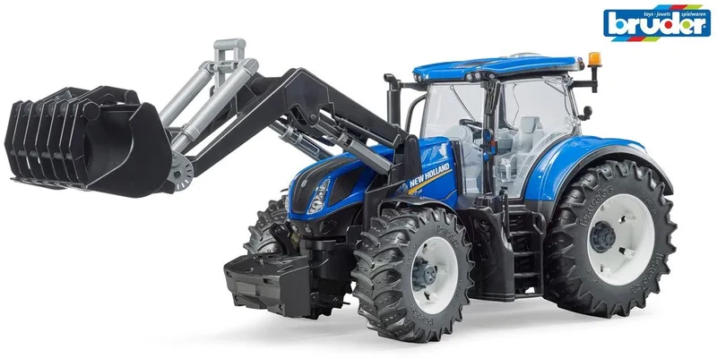 New Holland T7.315 with slip-on front loader – 03121 · 1:16 by Bruder – product photo