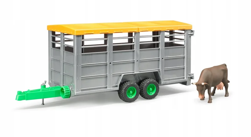 Livestock trailer with 1 cow – 02227 · 1:16 by Bruder – product photo