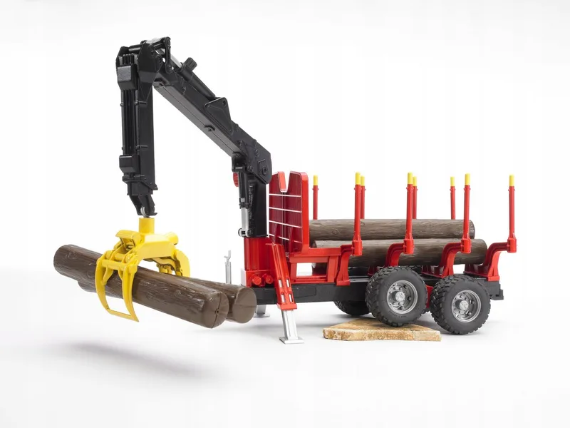 Forestry trailer with loading crane and grab – 02252 · 1:16 by Bruder – product photo