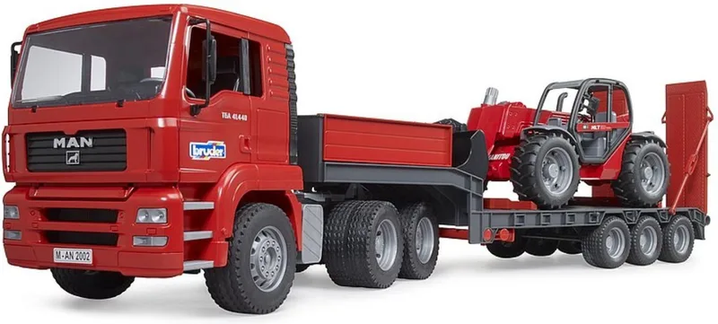 Camion de transport MAN TGA avec Manitou télescopique MLT 633 – 02774 · 1:16 de Bruder – photo du produit