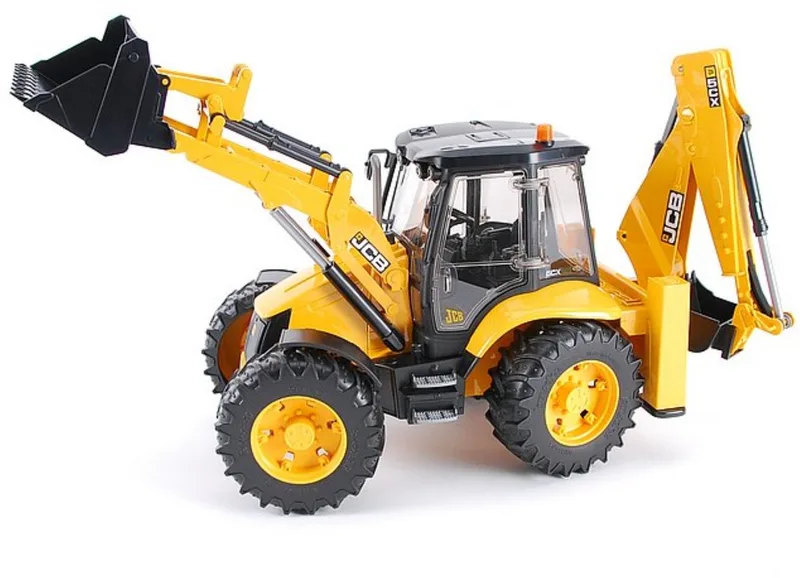 2454 Tractor JCB 5Cx Met Bagger by Bruder in Geel – product photo