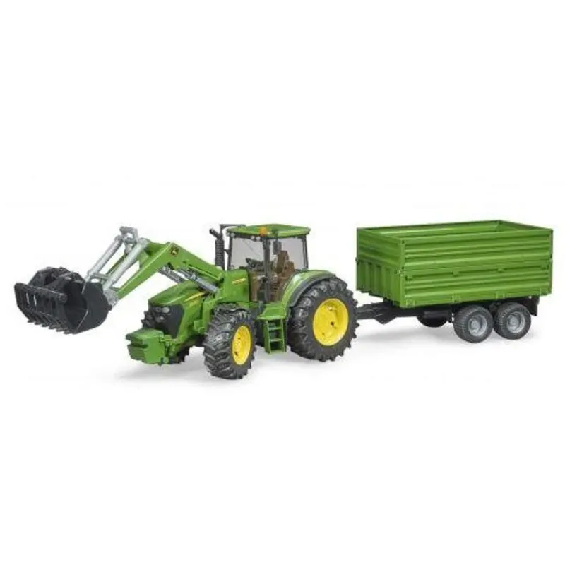 BRUDER® 03055 John Deere 7930 mit Frontlader und Tandemachs-Transportanhänger de Bruder – photo du produit
