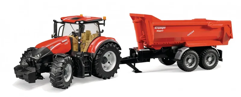 Tractor met aanhangwagen Case IH Optum 300 CVX 1:16 03199 by Bruder in Rood – product photo