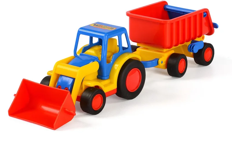 Basics Tractor met Shovel en Trailer by Cavallino in Meerkleurig – product photo