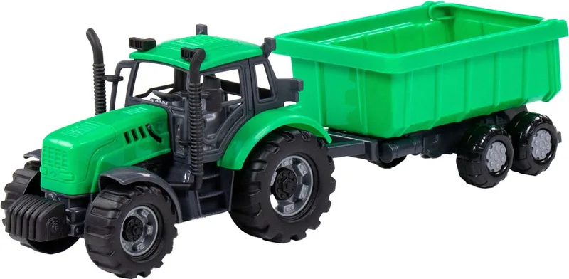 Tractor met Kiepwagen Aanhangwagen Schaal 1:32 by Cavallino in Groen – product photo