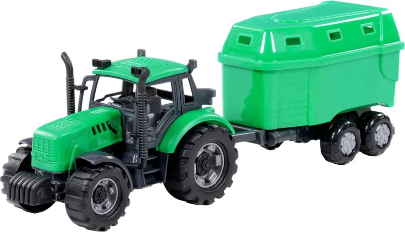 Tractor met Paardentrailer Schaal 1:32 by Cavallino in Groen – product photo