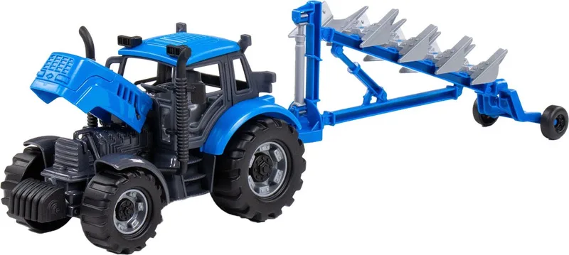 Tractor met Ploeg Schaal 1:32 by Cavallino in Blauw – product photo