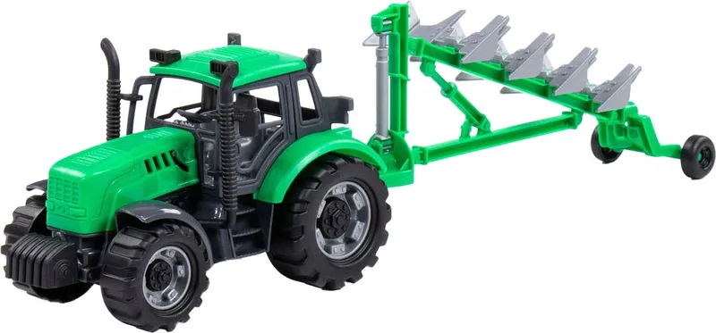 Tractor met Ploeg Schaal 1:32 by Cavallino in Groen – product photo