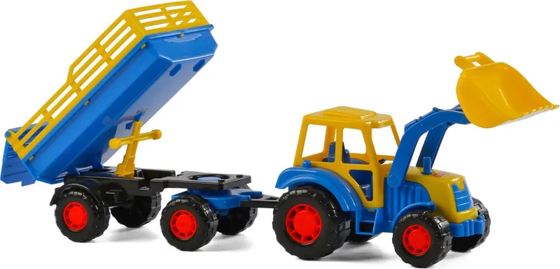 Tractor met Voorlader en Aanhanger by Cavallino in Blauw – product photo
