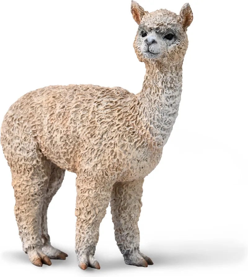 Figurine - Alpaca - (M) - Boerderijdieren - Handgeschilderd - Miniatuur fra Collecta i Brown – produktbillede