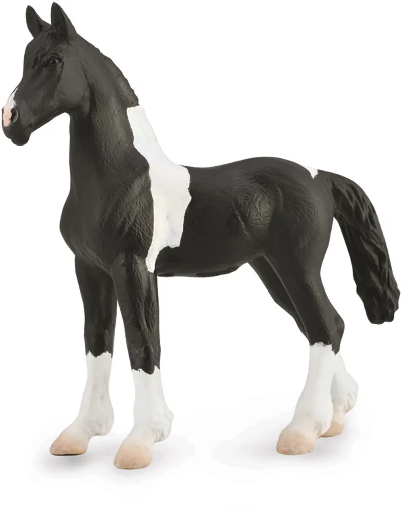 Figurine - Barock Pinto Veulen - 1:20 - Paarden - Handgeschilderd - Miniatuur de Collecta en Noir – photo du produit