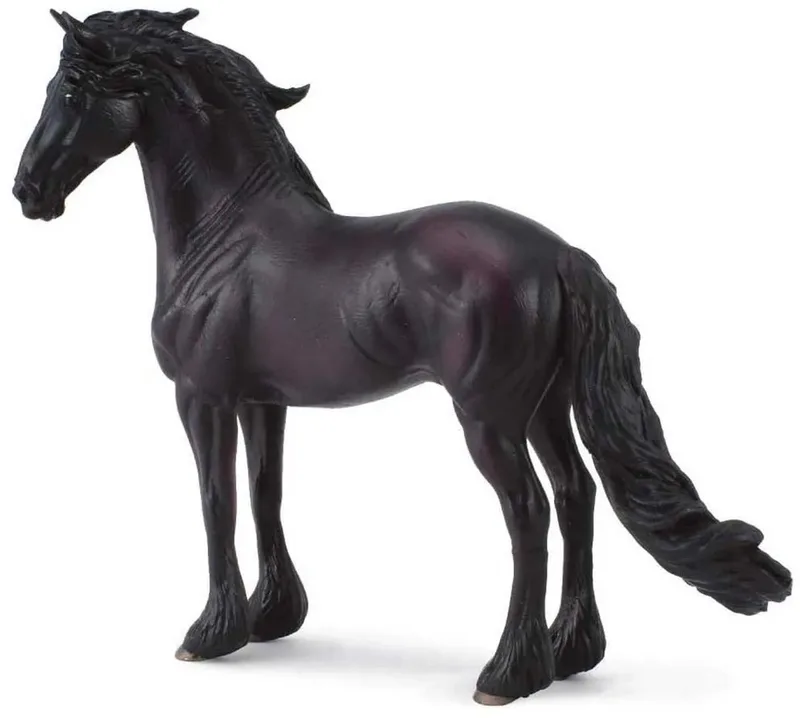 Figurine - Friese Hengst - (Xl) - Paarden - Handgeschilderd - Miniatuur de Collecta en Noir – photo du produit