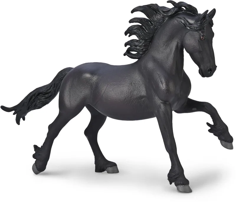 Figurine - Friese Merrie - 1:12 - Paarden - Handgeschilderd - Miniatuur de Collecta en Noir – photo du produit