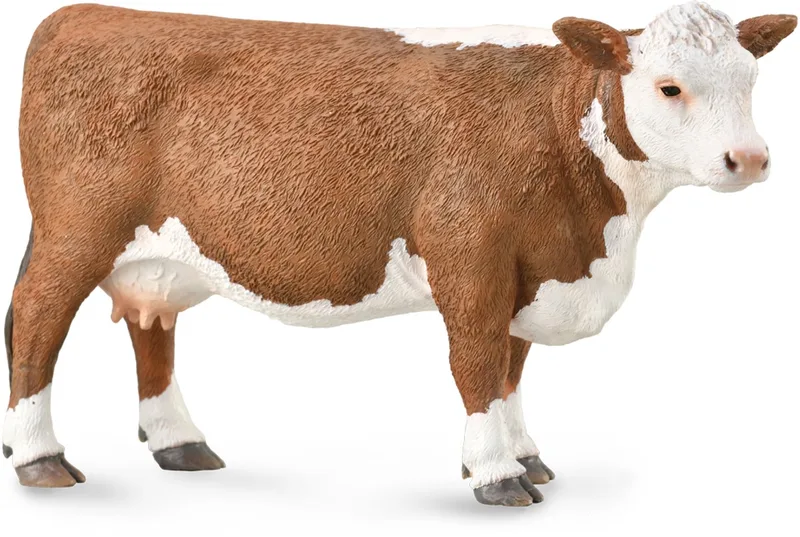 Figurine - Hereford Koe - (L) - Boerderijdieren - Handgeschilderd - Miniatuur by Collecta in Brown – product photo
