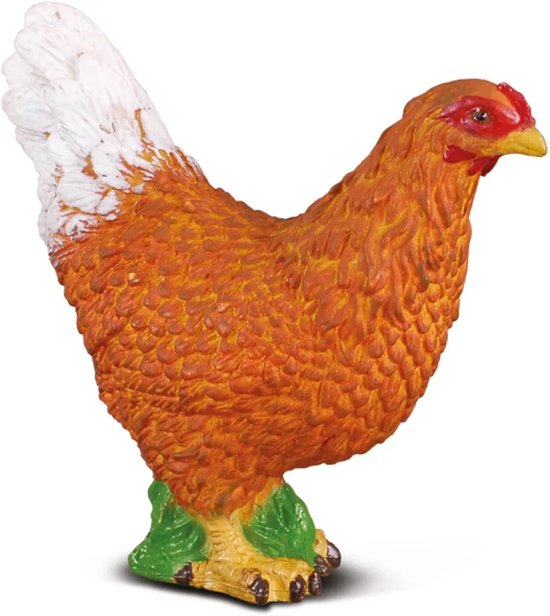 Figurine - Kip - (S) - Boerderijdieren - Handgeschilderd - Miniatuur fra Collecta i Multicolor – produktbillede