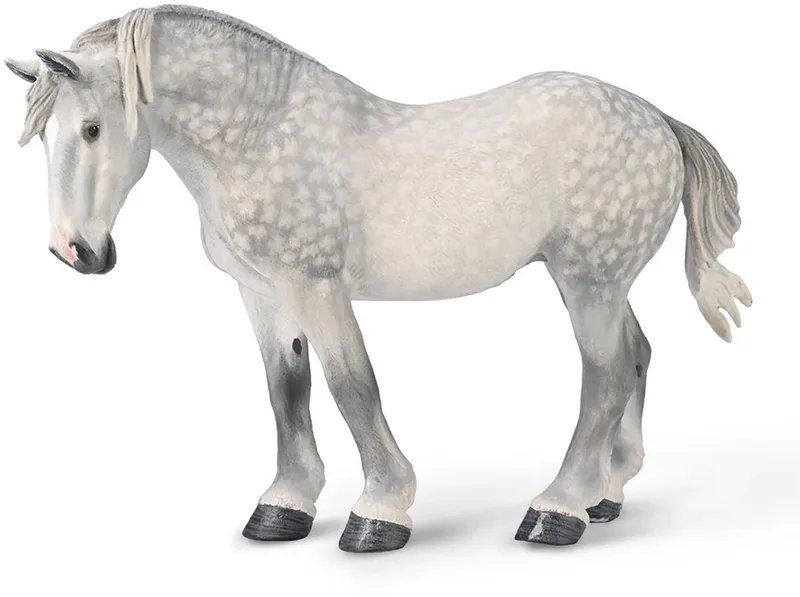 Figurine - Percheron Merrie Grijs - (Xl) - Paarden - Handgeschilderd - Miniatuur by Collecta in White – product photo