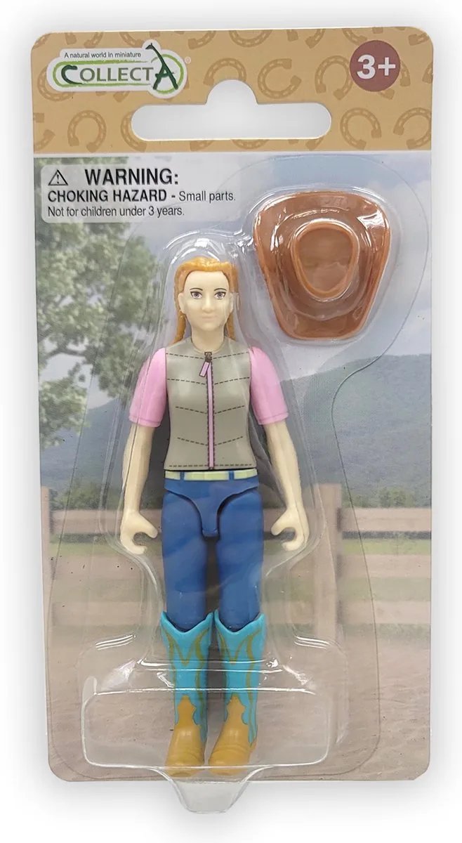 Figurine Set - Hobby Ruiter Met Cowgirl Hoed - Paarden - Handgeschilderd - Miniatuur de Collecta en Multicolore – photo du produit