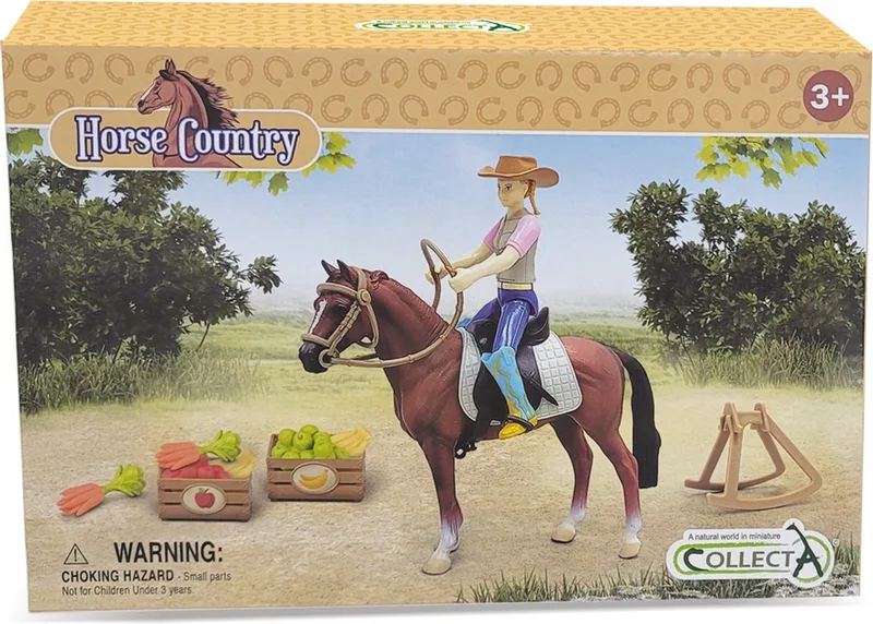 Figurine Set - Ruiter En Accessoires Met Paard - Paarden - Handgeschilderd - Miniatuur van Collecta in Meerkleurig – productfoto