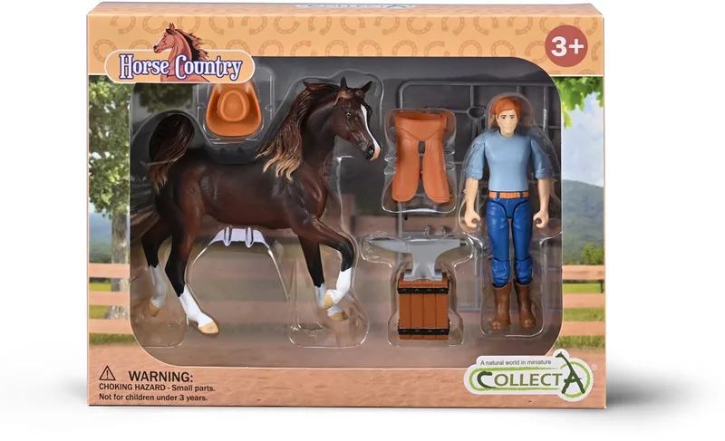 Figurine Set - Smid En Accessoires Met Paard - Paarden - Handgeschilderd - Miniatuur by Collecta in Multicolour – product photo