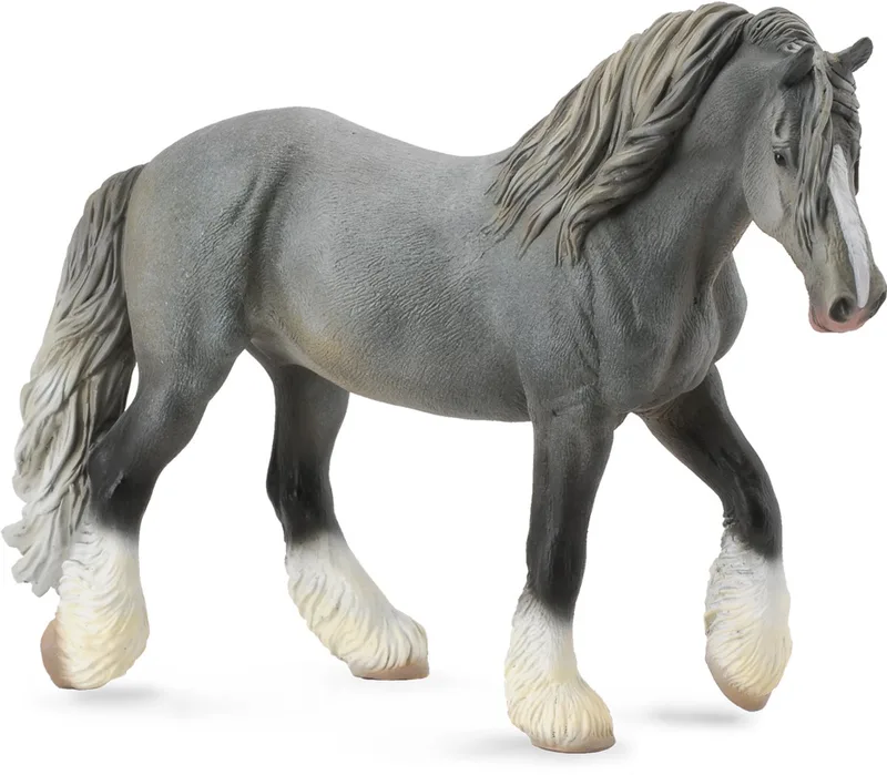 Figurine - Shire Horse Merrie Grijs - (Xl) - Paarden - Handgeschilderd - Miniatuur by Collecta in Grey – product photo