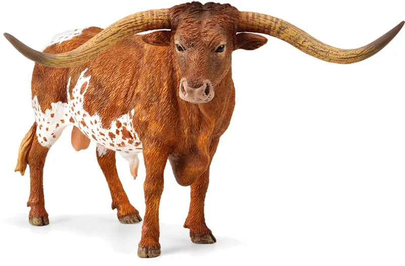 Figurine - Texas Longhorn Stier - (Xl) - Boerderijdieren - Handgeschilderd - Miniatuur by Collecta in Brown – product photo