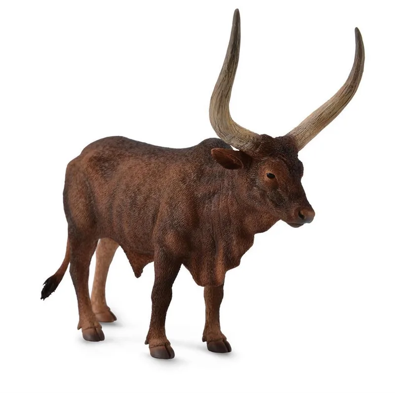Figurine - Watusirund Stier - (L) - Boerderijdieren - Handgeschilderd - Miniatuur by Collecta in Brown – product photo