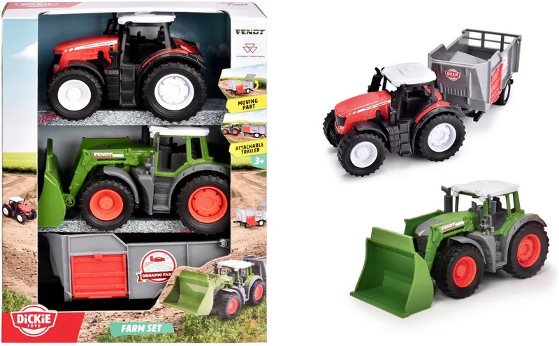 Spielzeug-Traktor Farm Set, (Set, 3-tlg) by Dickie Toys in Grün, rot – product photo