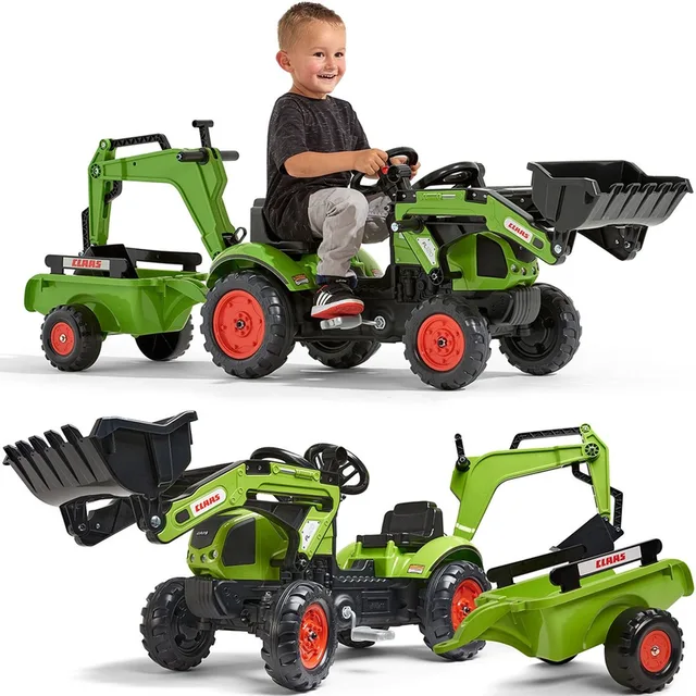 Traptractor claas arion 410 met aanhanger