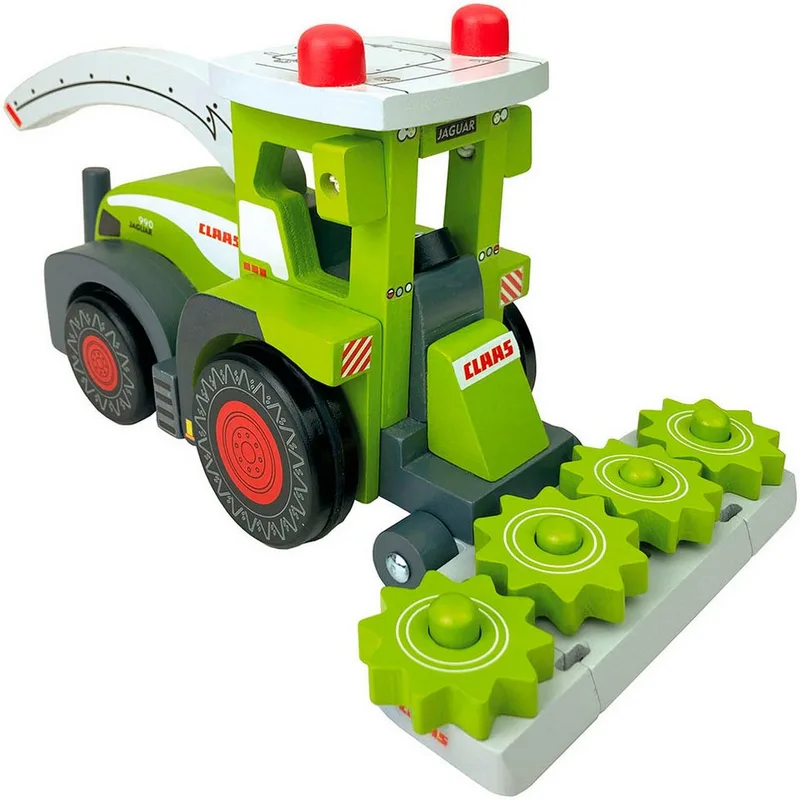 Spielzeug-Traktor CLAAS Kids Jaguar 990 Feldhäcksler, aus Holz fra Happy People i Grøn – produktbillede 3 af 4