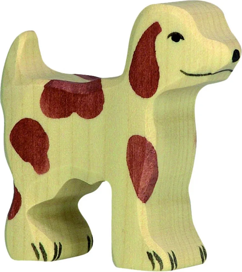 Boerderij - Boerderijhond Klein - 6X2X6Cm - Houten Figuur - Handgemaakt van Holztiger in Multicolor – productfoto