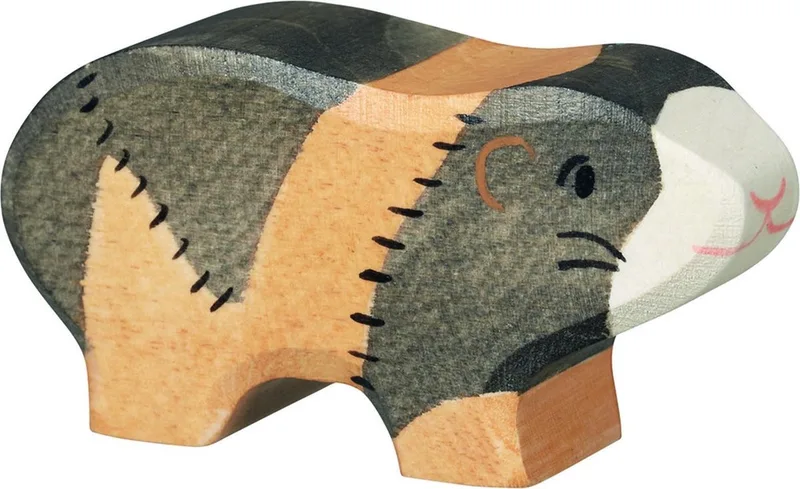 Boerderij - Cavia - 6X2X3Cm - Houten Figuur - Handgemaakt van Holztiger in Multicolor – productfoto