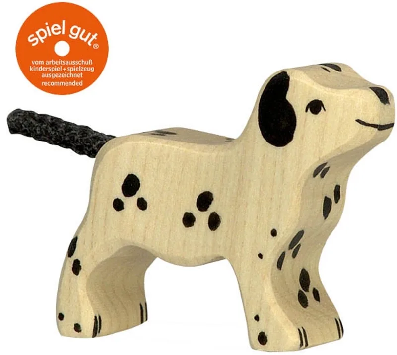 Boerderij - Dalmatiër Klein - 6X2X5Cm - Houten Figuur - Handgemaakt by Holztiger in Black – product photo