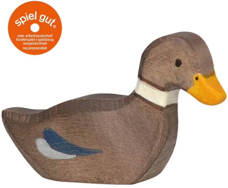 Boerderij: EEND zwemmend 6x2x4cm, hout by Holztiger in Brown – product photo