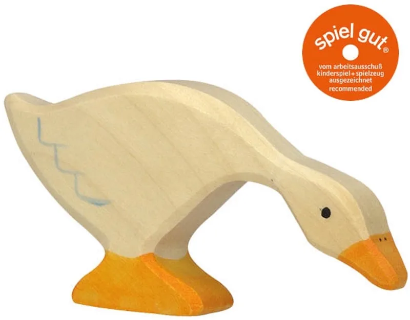 Boerderij: GANS etend 12x2x6cm, hout van Holztiger in White – productfoto