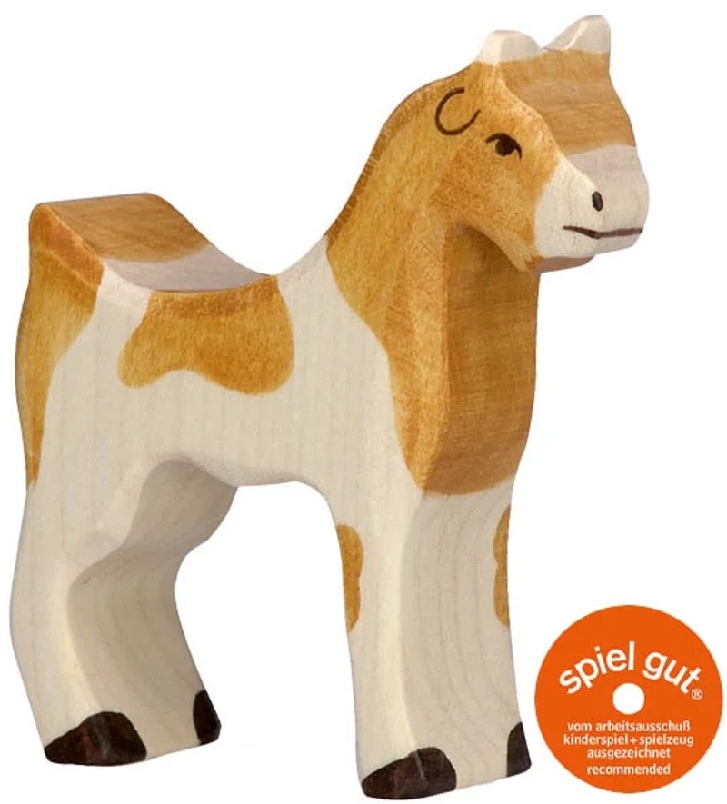 Boerderij - Geit - 8X2X9Cm - Houten Figuur - Handgemaakt by Holztiger in Brown – product photo