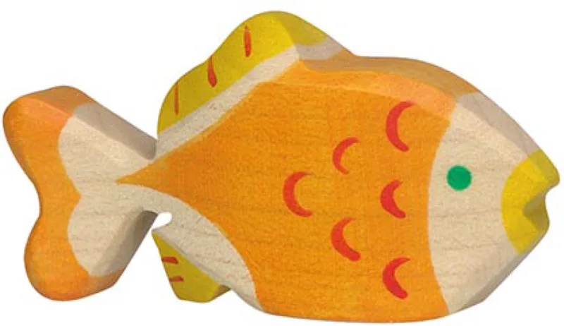 Boerderij - Goudvis - 8X2X4Cm - Houten Figuur - Handgemaakt van Holztiger in Multicolor – productfoto