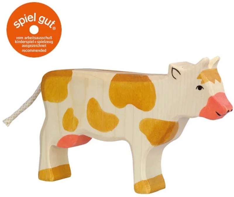 Boerderij - Koe Staand - 18X3X11Cm - Houten Figuur - Handgemaakt by Holztiger in Brown – product photo