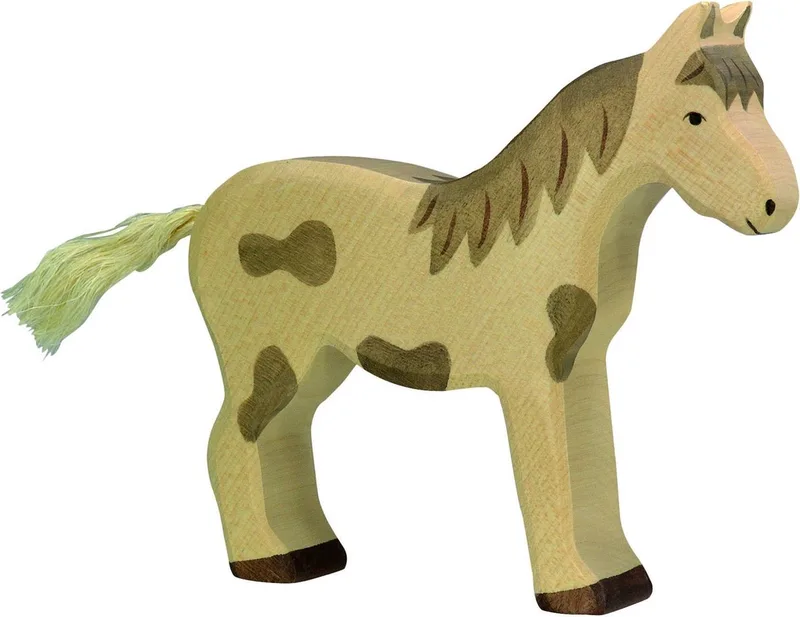 Boerderij - Paard Gevlekt - 14X3X16Cm - Houten Figuur - Handgemaakt by Holztiger in Brown – product photo
