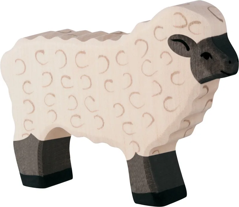 Boerderij - Schaap - 11X2,2X8,3Cm - Houten Figuur - Handgemaakt van Holztiger in Brown – productfoto