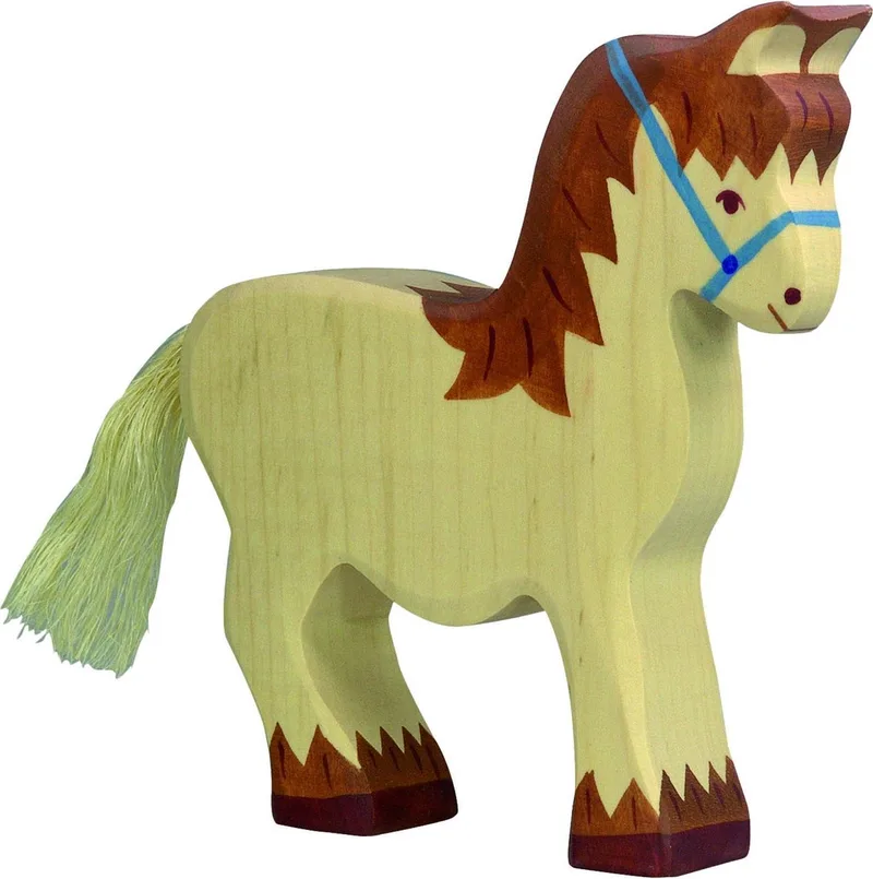 Boerderij - Trekpaard - 15X3X16Cm - Houten Figuur - Handgemaakt by Holztiger in Brown – product photo