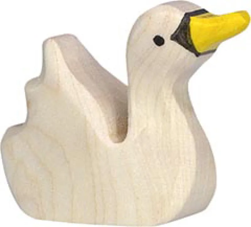 Boerderij - Zwaan Klein - 4X2X3Cm - Houten Figuur - Handgemaakt by Holztiger in White – product photo