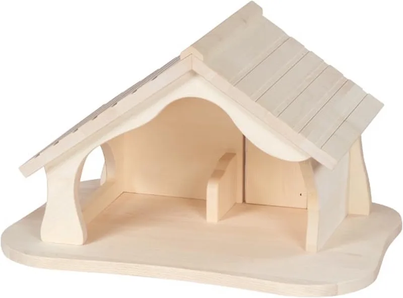 Stal - Boerderij - Kerststal - 54X37,4X31,8Cm - Met Kerstster - Handgemaakt by Holztiger in Multicolor – product photo
