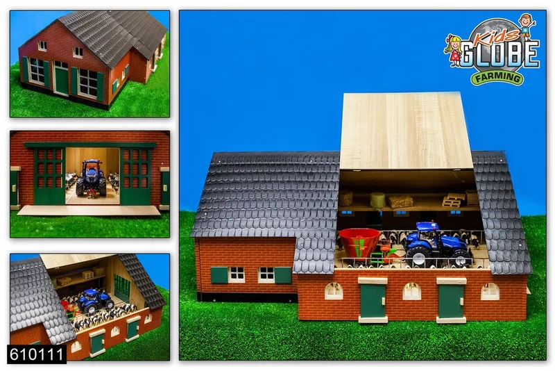 Farm House with Stable 1:32 fra Kids Globe – produktbillede
